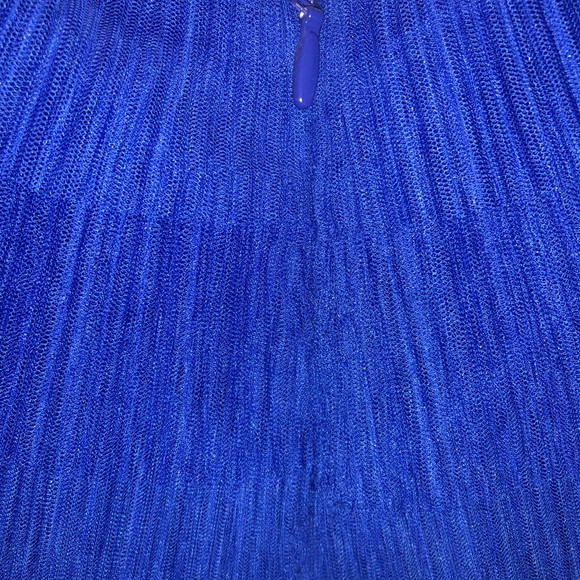 BCBGMAXAZRIA Briana Blue Sapphire Pleated Cocktail Dress Women’s Size 12 BCBG - Picture 10 of 11